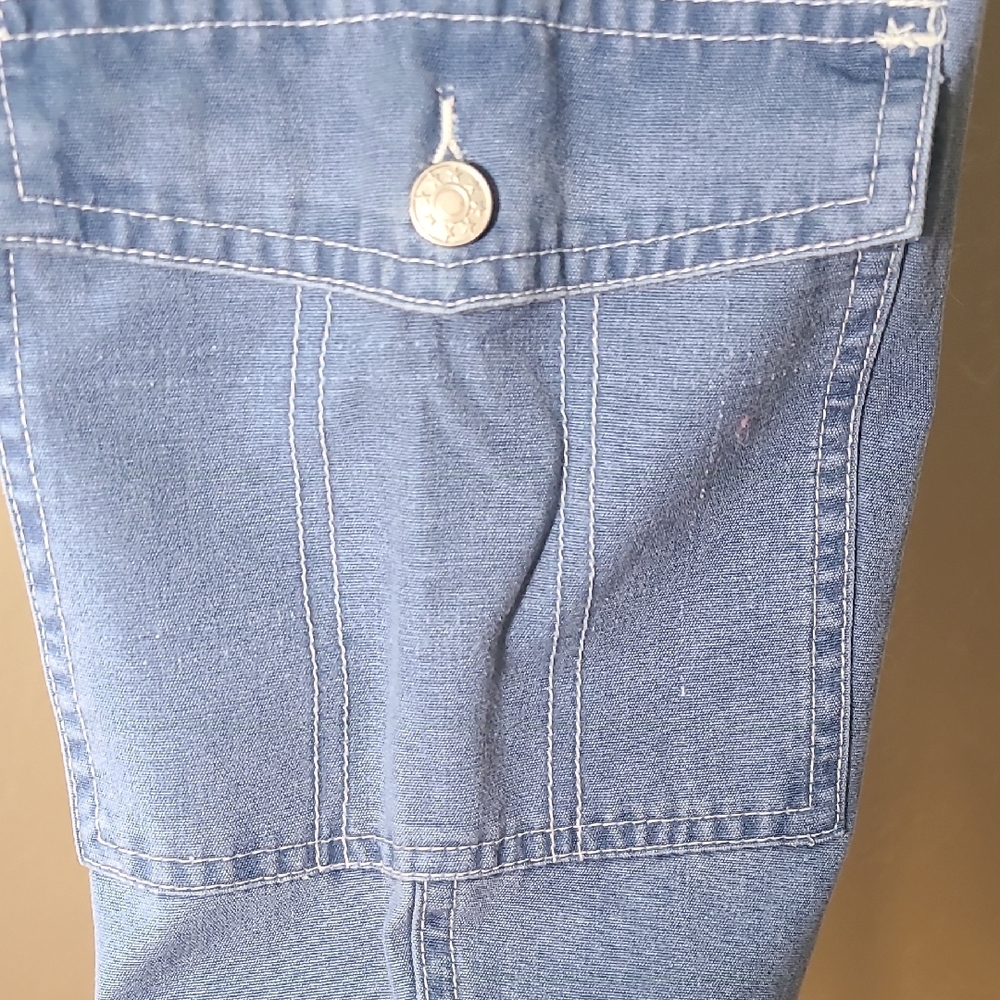 Shaver Lake Women's Light Blue Cropped Jeans Elastic Waist 100% Cotton 24W - Picture 6 of 10